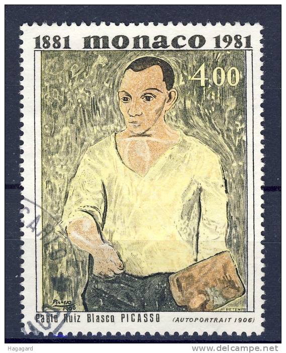 ##1981. Monaco. Painting Autoportrait By Picasso. Michel 1494. Used - Usados