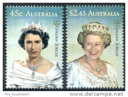 AUSTRALIE - AUSTRALIA : 23-01-2002 (**) Set 2v  : Queen's Golden Jubilee - Nuevos