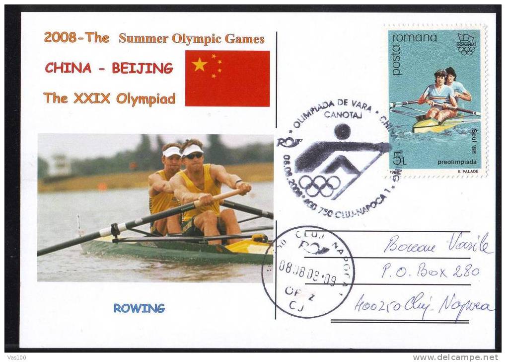 OLYMPIC GAMES BEIJING CARD 2008, ROWING ,CANOE.(A2) - Kanu