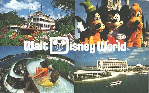 Walt Disney World - Mickey Mouse, Pluto, Goofy, Water Slide - Disneyworld