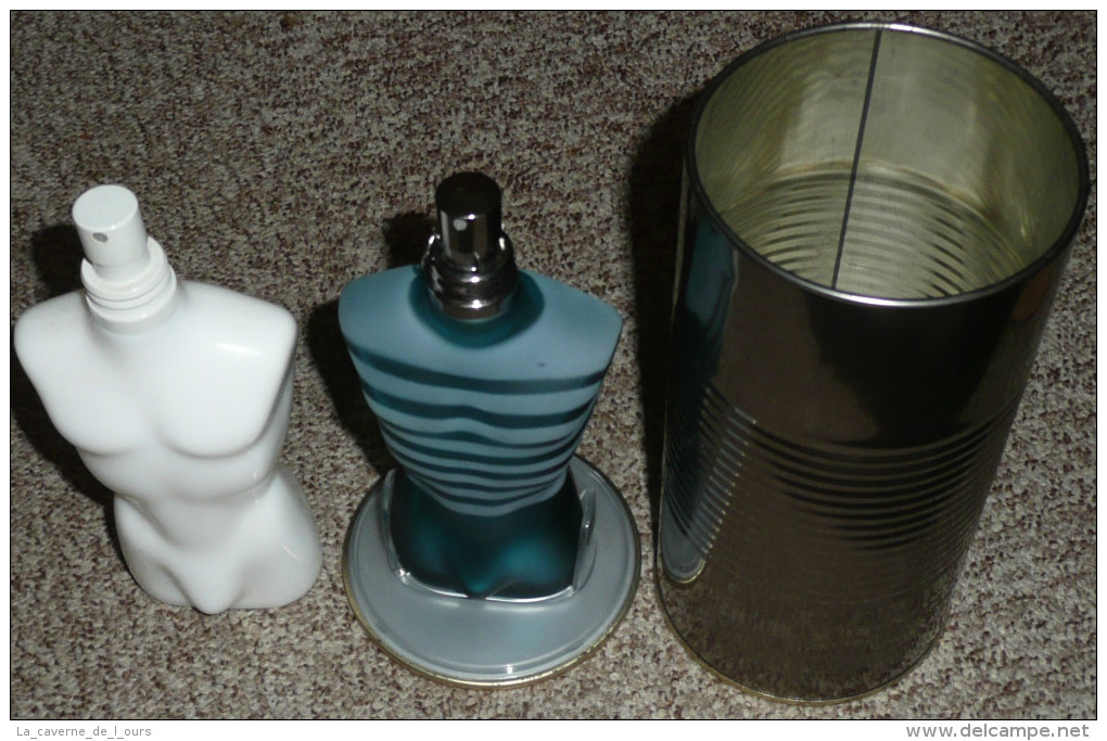 Rare Lot 2 Flacons De Parfum Vide "Le MALE" JEAN-PAUL GAULTIER Boite Conserve - Bottles (empty)