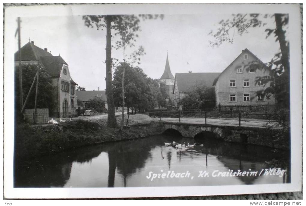 Spielbach,Kreis Crailsheim,Partie Im Dorf,1950-1960,Fotokarte - Crailsheim