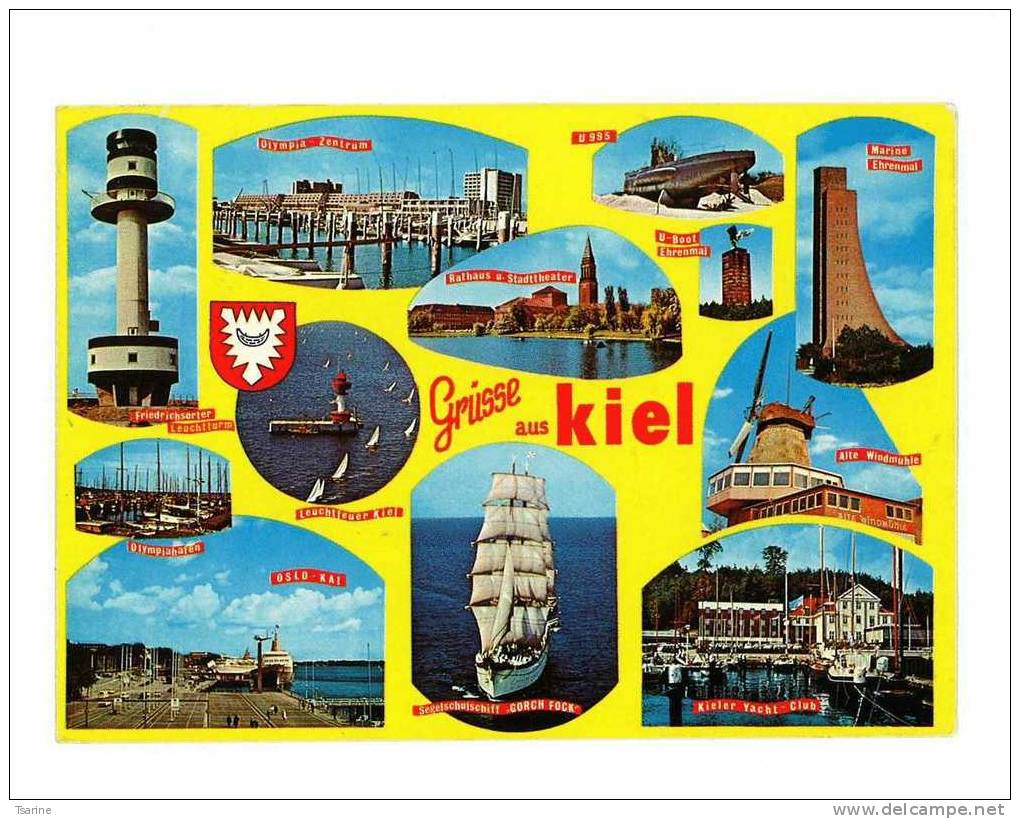 Allemagne - Lot De 3 Cartes De KIEL : Bateaux Phare Tour ... - Kiel