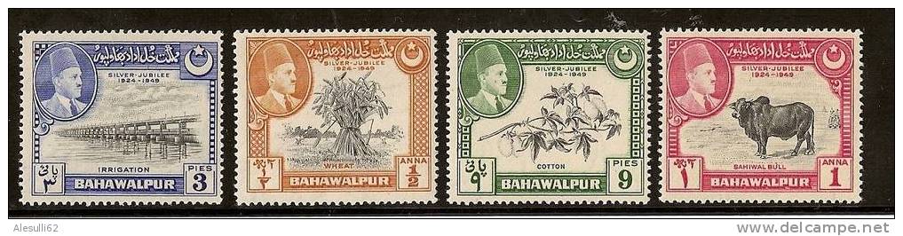 BAHAWALPUR - INDIA - 1949 - N. 18-19-20-21/**  Dent. 14 - Serie Completa - Bahawalpur