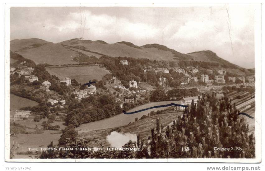 Rppc ILFRACOMBE DEVON ENGLAND U.K. Town Panoramic THE TORRS FROM CAIRN TOP Circa-pre 1950 - Ilfracombe