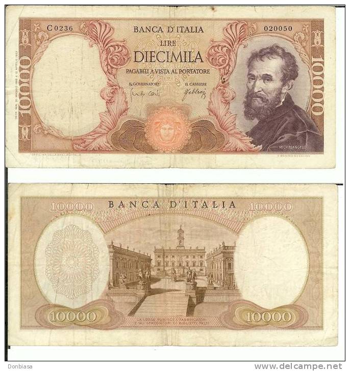 10.000 Lire Michelangelo 20/05/1966 - 10000 Liras