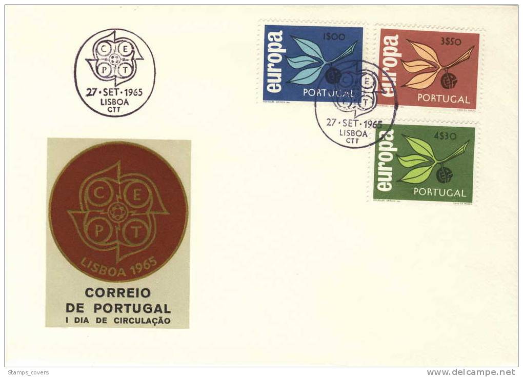 PORTUGAL FDC MICHEL 990/92 EUROPA 1965 - 1965