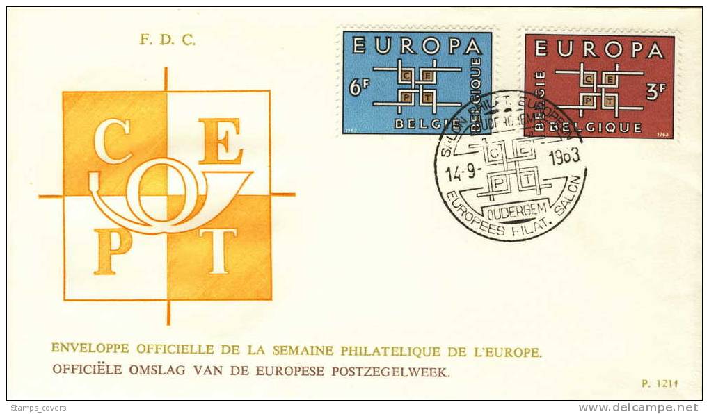 BELGIUM FDC MICHEL 1320/21 EUROPA 1963 - 1963
