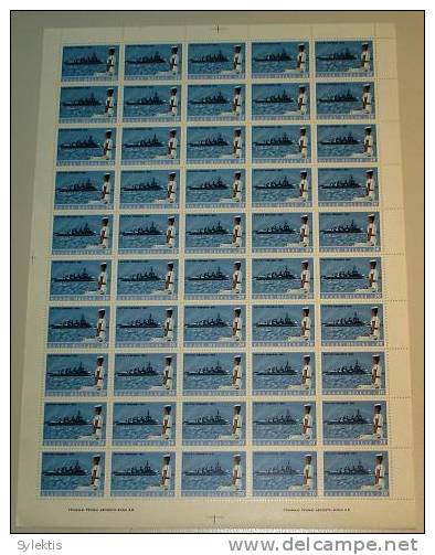 GREECE 1967 DESTROYER SHEET OF 50 MNH - Full Sheets & Multiples