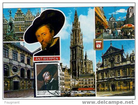 Belgique : Timbre Rubens Sur Carte D´Antwerpen,oblit.2000.Ti Mbre Côté Face.Parfait. - Rubens