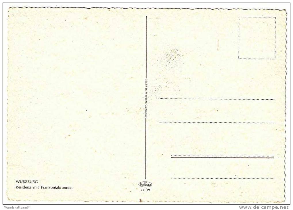 AK WÜRZBURG – Residenz Mit Frankoniabrunnen - Wuerzburg