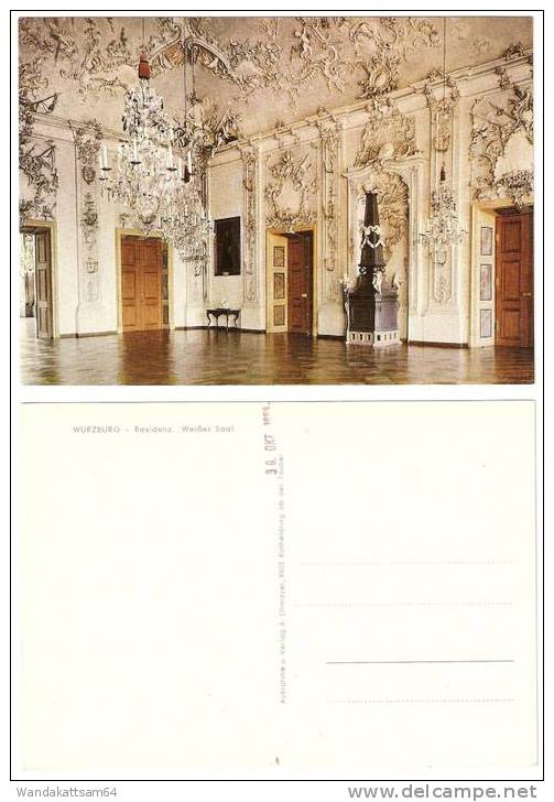 AK WÜRZBURG – Residenz , Weißer Saal 30. OKT. 1968 Aufgestempelt In Lila Farbe - Wuerzburg