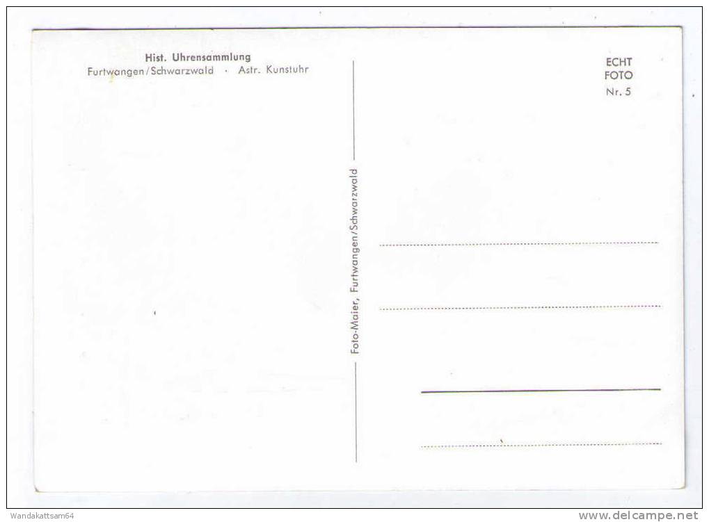 AK Hist. Uhrensammlung Furtwangen / Schwarzwald - Astr. Kunstuhr - Furtwangen