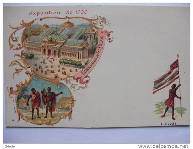 Paris Exhibition 1900 Litho No Postcard Back Hawaian Flag - Autres & Non Classés