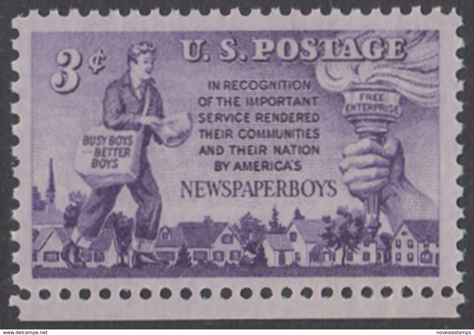 !a! USA Sc# 1015 MNH SINGLE W/ Bottom Margin - Newspaper Boys - Neufs