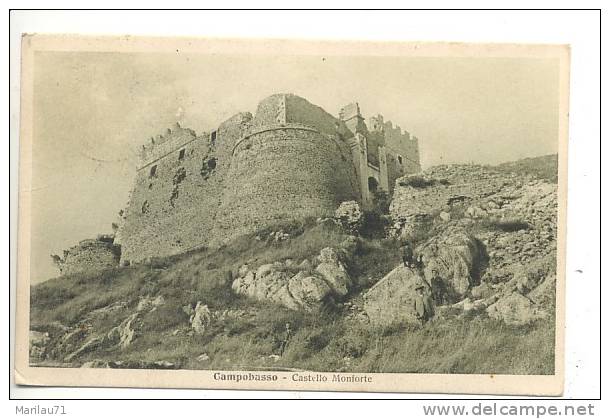 Molise CAMPOBASSO Castello Monforte Medievale 1916 Viaggiata MANCA FRANCOBOLLO - Campobasso