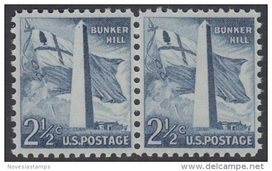!a! USA Sc# 1034 MNH Horiz.PAIR - Bunker Hill - Unused Stamps