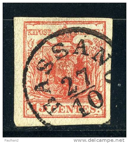 LOMBARDO VENETO 15 CENT - 1850 - BASSANO 27/10 - GRANDI MARGINI - LOMBARDO VENETIE - Lombardo-Vénétie