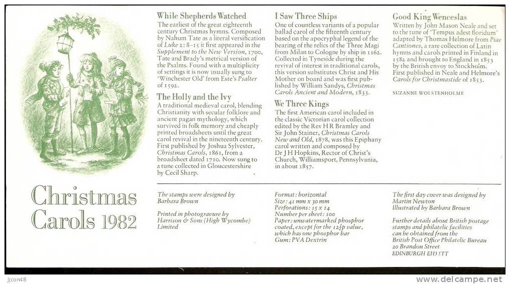Great Britain 1982  Christmas. FDC.  Perth Postmark - 1981-90 Ediciones Decimales