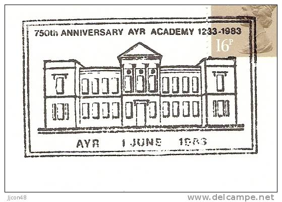 Great Britain 1983  750th Ann.of Ayr Academy. FDC.  (Limited Private Issue) - 1981-1990 Em. Décimales