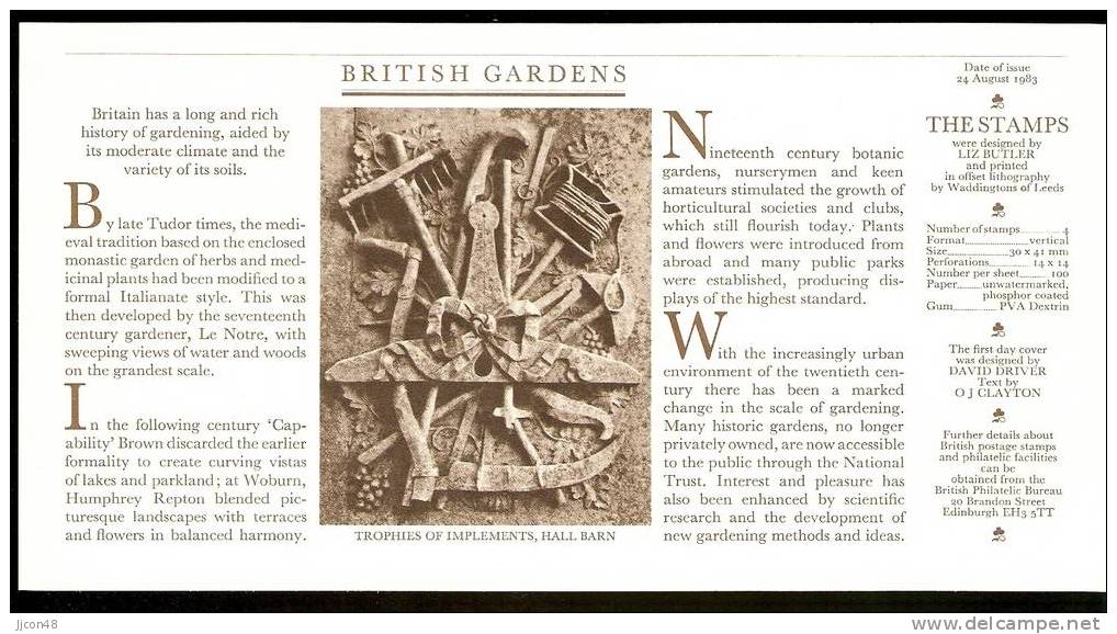 Great Britain 1983  British Gardens. FDC.  Perth Postmark - 1981-90 Ediciones Decimales
