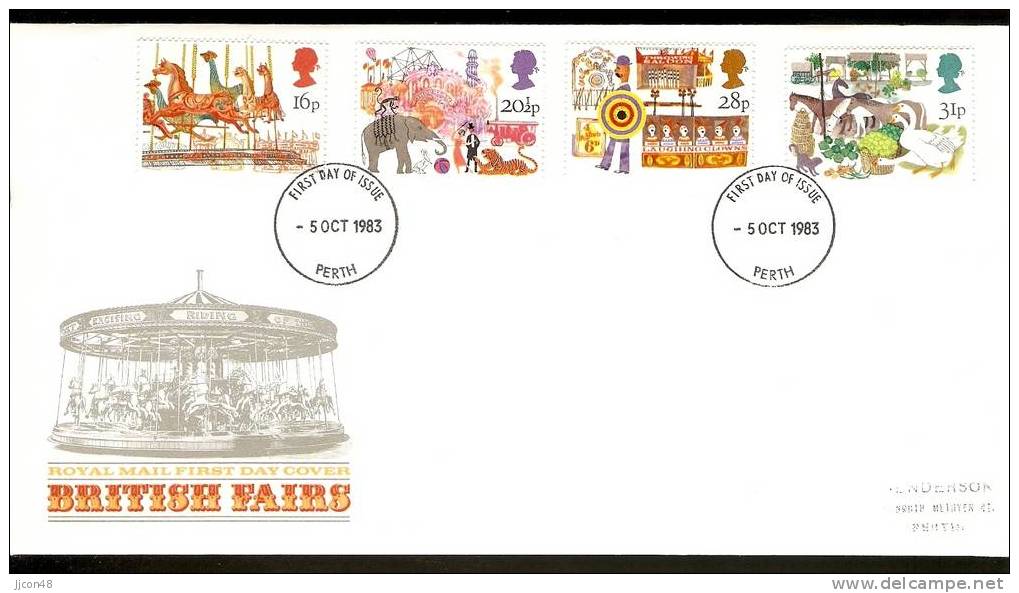 Great Britain 1983  British Fairs. FDC.  Perth Postmark - 1981-1990 Dezimalausgaben