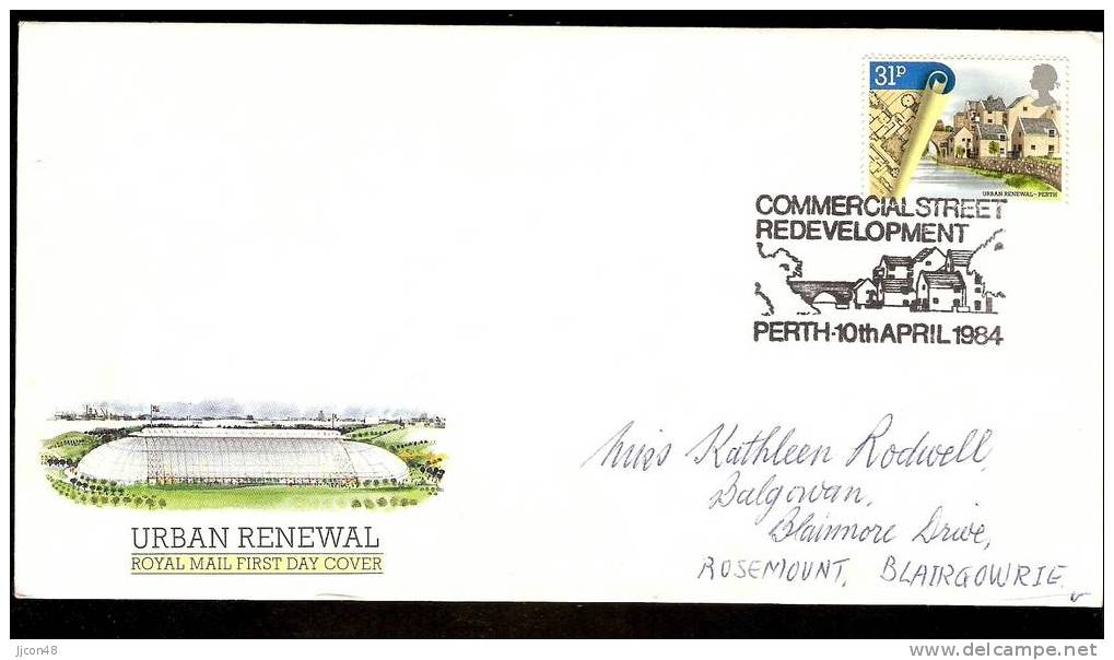 Great Britain 1984  Urban Renewal. FDC.  Special Perth Postmark - 1981-90 Ediciones Decimales