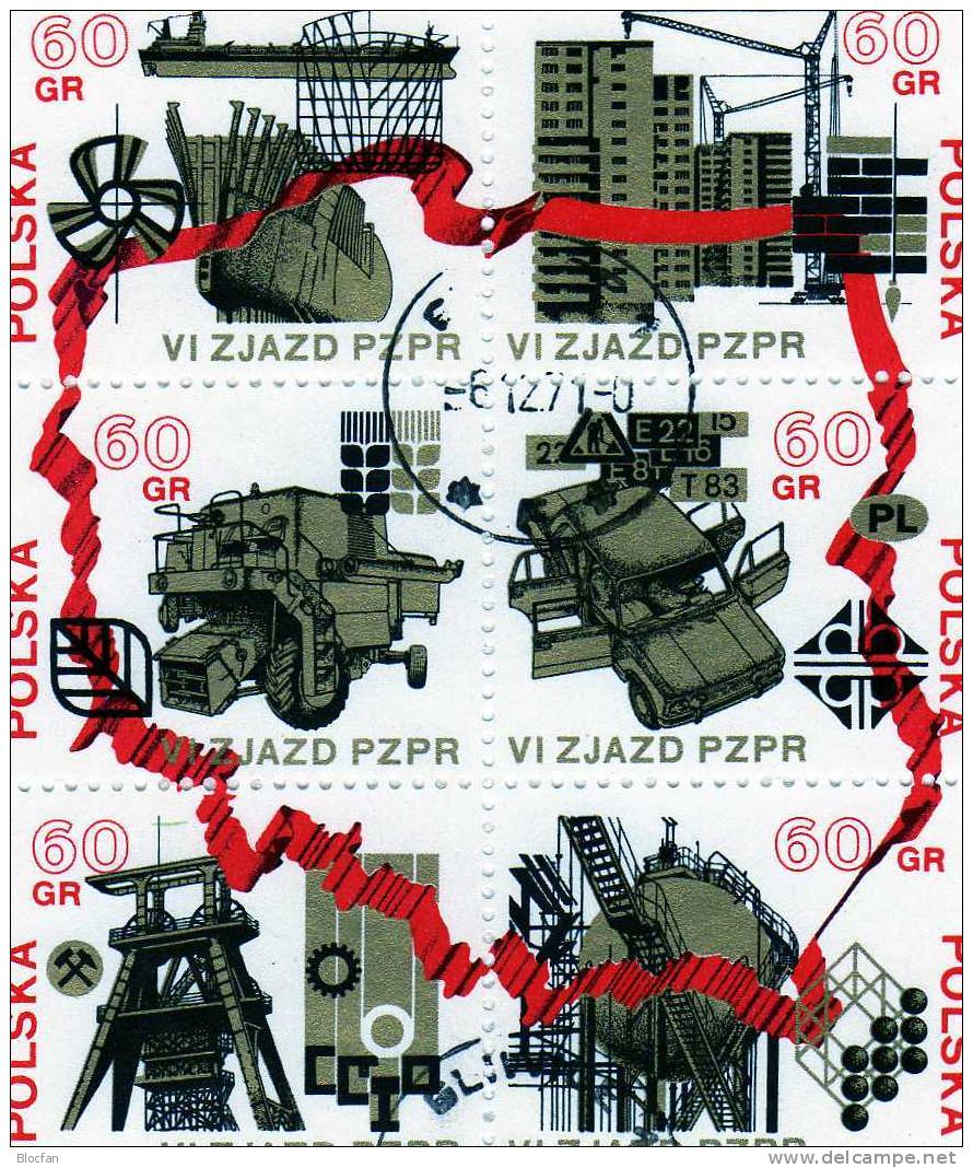 Wirtschaftlicher Aufbau Polens Industrie Polska 2124/9 3xZD Plus 6 - Block O 3€ - Blokken & Velletjes