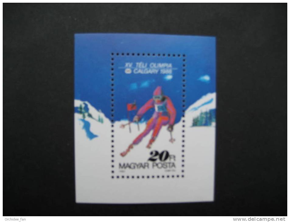 Ungarn 1987 Olympische Winterspiele Calgary  Block Mi 193A Postfrisch - Winter 1988: Calgary