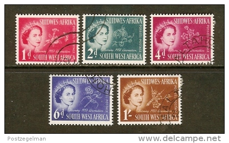 SWA 1953 Cancelled Stamp(s) Coronation 274-278 - Namibie (1990- ...)