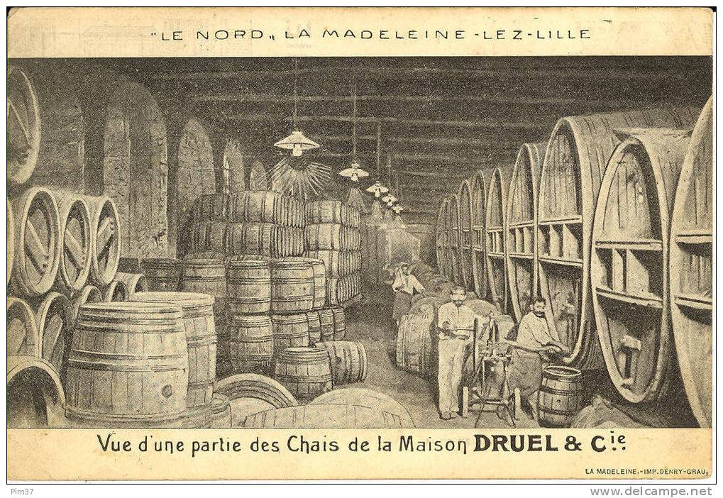 LA MADELEINE  - Vins - Partie Des Chais De La Maison Druel & Cie - Voy. 1907, Minimes Défauts D'angles - La Madeleine