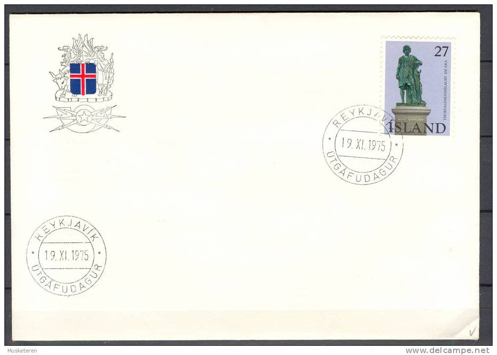 Iceland Mi. 511 100th Birth Year Sculpturor Bildhauer Bertel Thorvaldsen FDC Cover 1975 - FDC