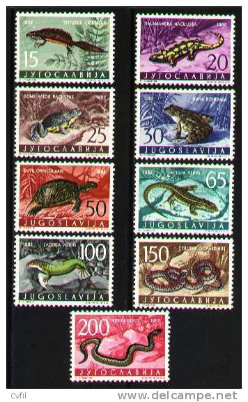 YUGOSLAVIA  1962 - FAUNA: REPTILES (9) - Ranas