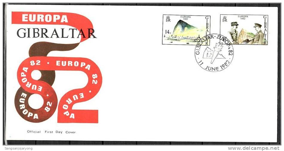 Gibraltar Sc435-6 Europa, Planes, FDC - 1982