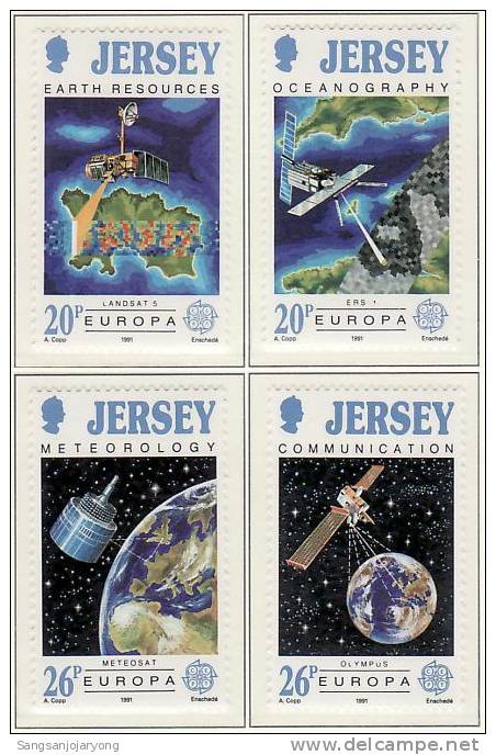 Jersey Sc559-62 Europa, Satellites - 1991