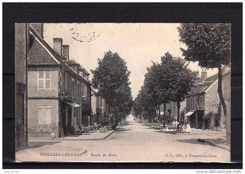58 POUGUES LES EAUX Route De Paris, Ed JL, 1906 - Pougues Les Eaux