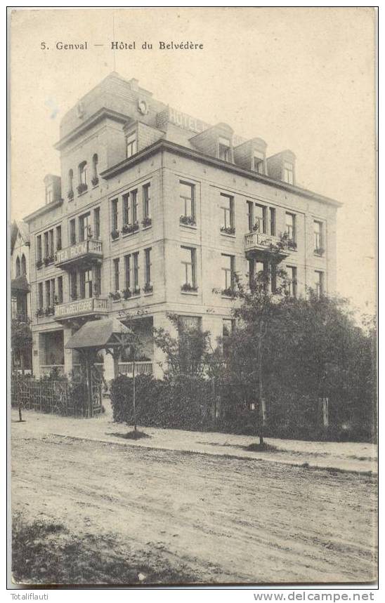 Genval TEA ROOM HOTEL BELVEDERE Vous Inscription Aux Balcons Nivelles Rixensart Grande Guerre Feldpost 6.7.1916 - Nijvel