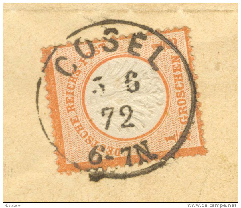 Deutsches Reichs-Post 1872 Mi. 14 ½ Gr. Orange On Deluxe COSEL Cancel Cover Brief To CASEL €180,- - Cartas & Documentos