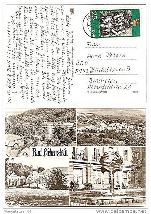 AK Bad Liebenstein (Thür.) Mehrbildkarte 4 Bilder  11.-5.82 O - 6202  BAD LIEBENSTEIN  B N. 5142 Hückelhoven 3 Brachelen - Bad Liebenstein