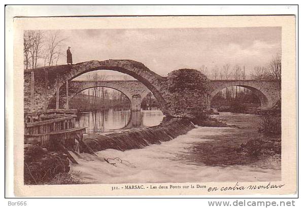 GOOD OLD FRANCE POSTCARD - MARSAC - Les Deux Ponts Sur La Dore - Poitou-Charentes