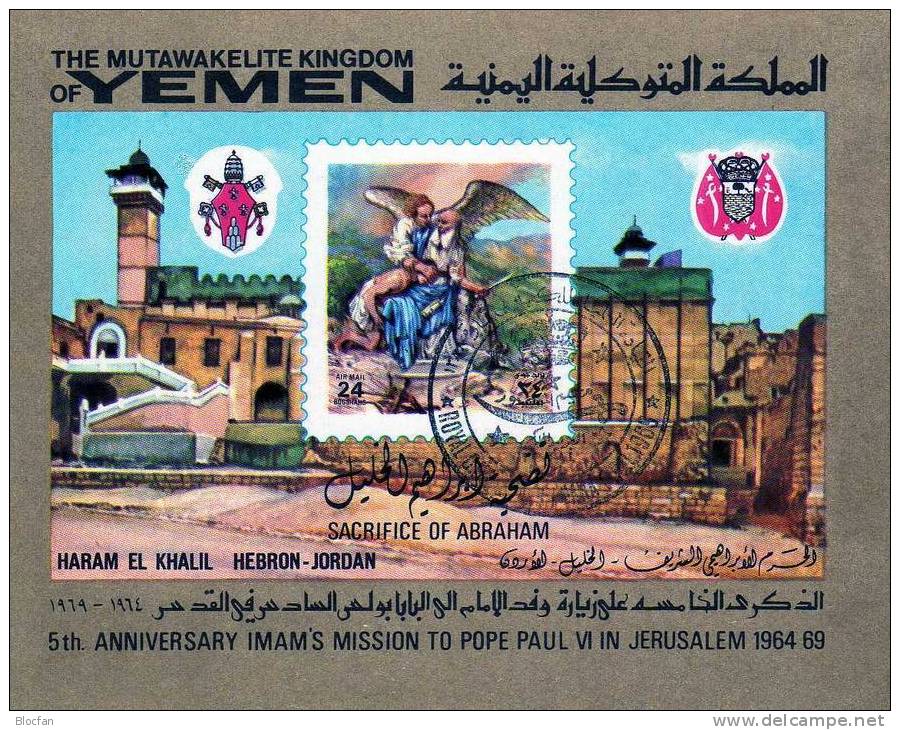 Abraham Opfert Isaak In Hebron KD Yemen 693/07B, 3ZD + Block 153 O 25€ - Islam