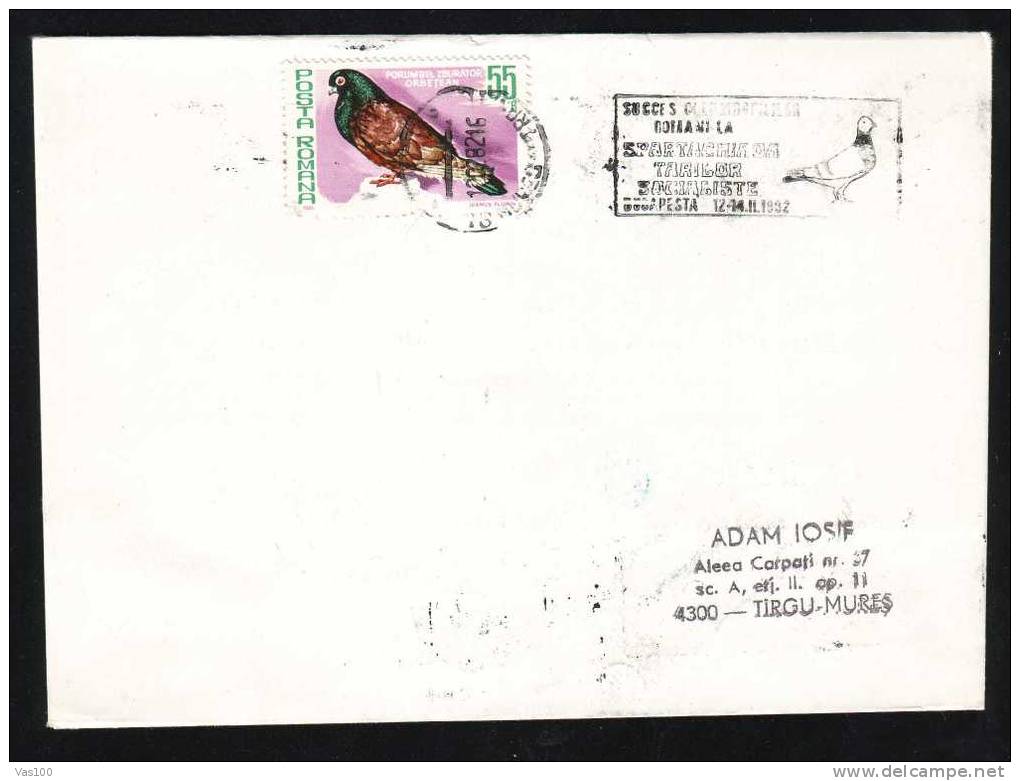 BIRD;PIGEON 1982 METER MARK ON COVER. - Pigeons & Columbiformes