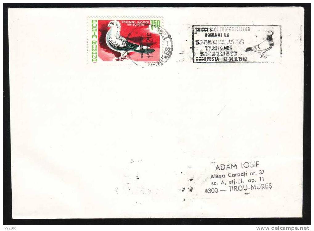 BIRD;PIGEON 1982 METER MARK ON COVER.(A3) - Tauben & Flughühner