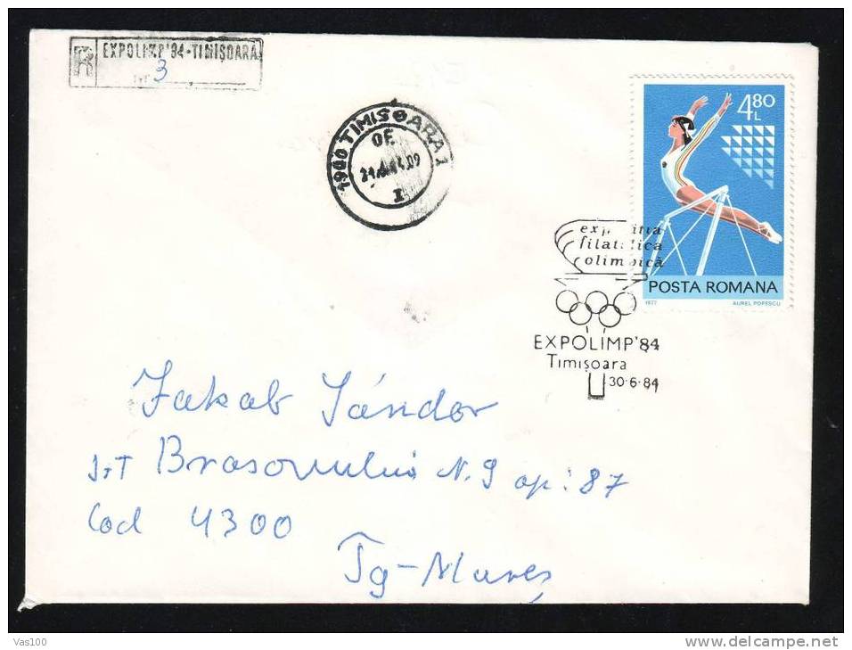 GYMNASTIQUE "NADIA COMANECI " STAMP ON REGISTRED COVER. - Gymnastique