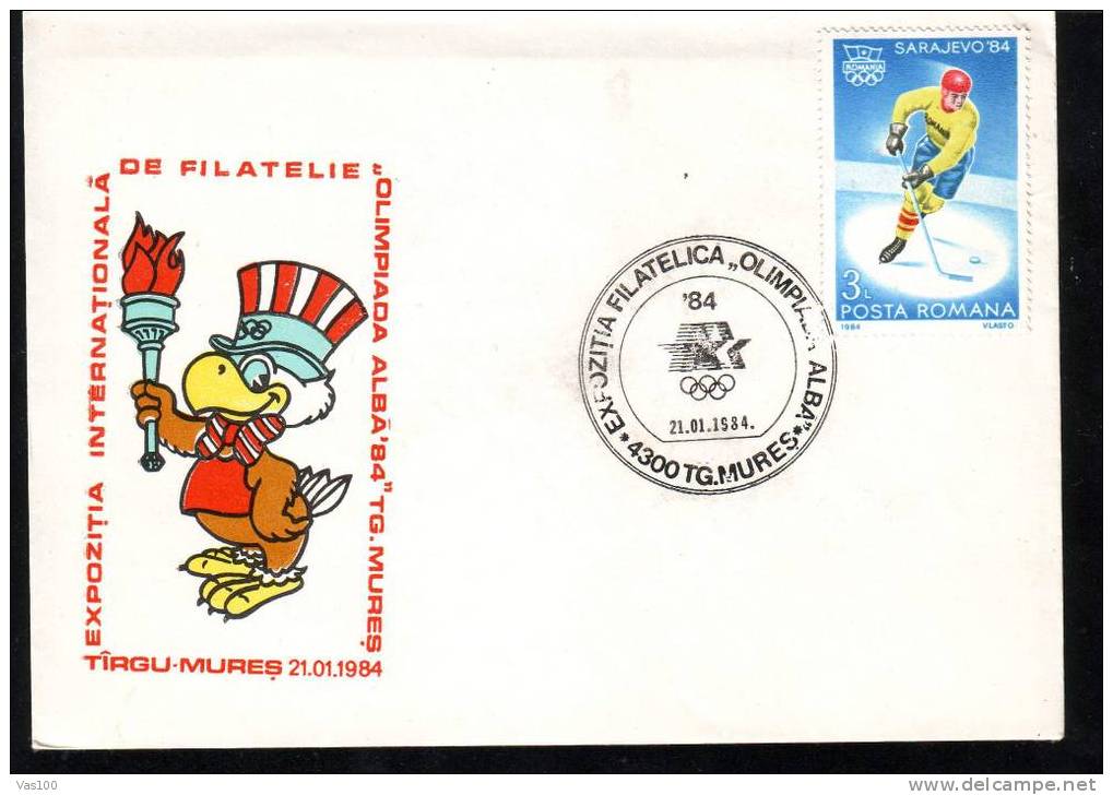 HOCKEY 1984 - Special Obliteration- 1984,Olympic Games Sarajevo,stamp. - Eishockey