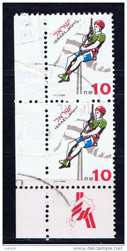 IL+ Israel 1997 Mi 1429 TAB Sport: Abseilen (Paar) - Used Stamps (with Tabs)