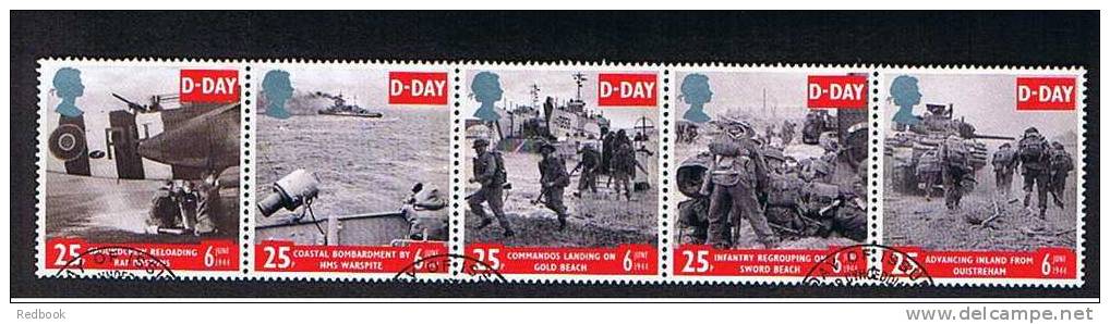 GB 1994 Anniversary Of D-Day Landings Strip Of 5 Fine Used Stamps - Ref 347 - Unclassified