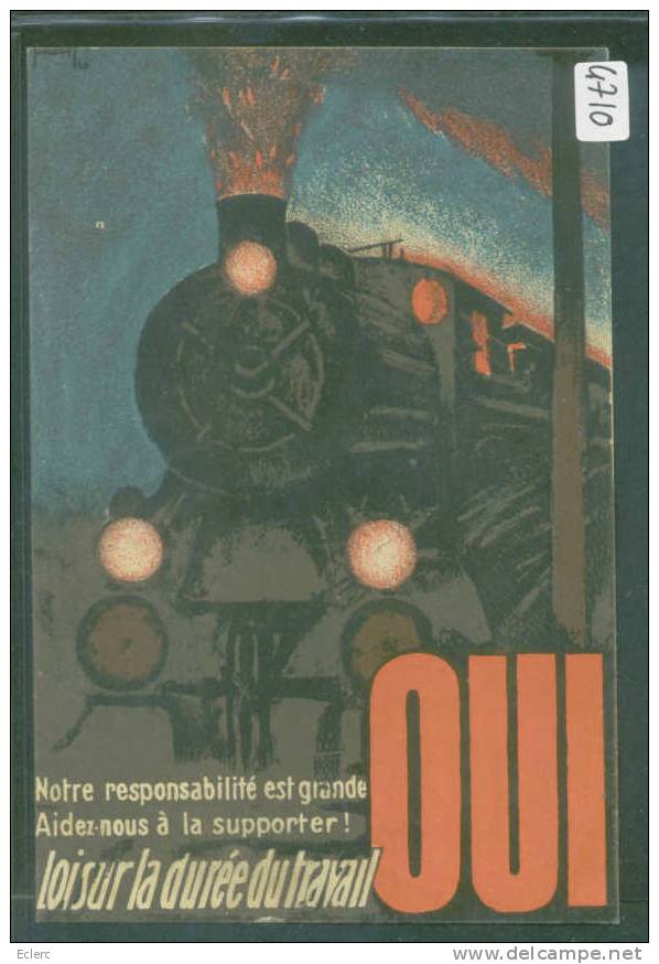 SUISSE - VOTATION SUR LA LOI SUR LA DUREE DU TRAVAIL - TRAIN  - TB - Evènements