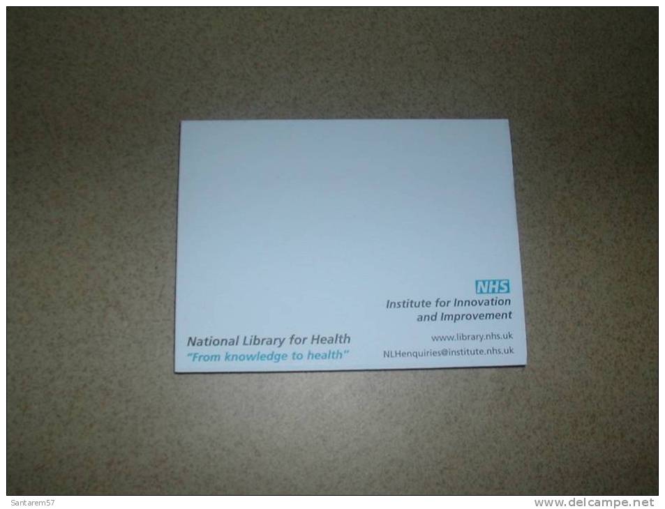 Bloc Notes Post It Publicitaire Advertising Notepad National Library For Health Isle Of Man ROYAUME UNI - Other & Unclassified