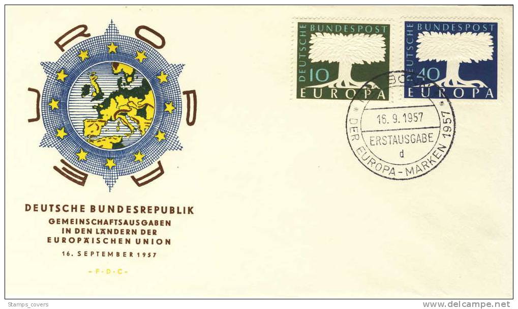 BUND FDC MICHEL 268/69 EUROPA 1957 - 1957